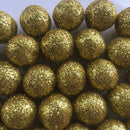 gold felt glitter balls