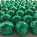 glitter felt balls emerald green