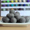 Felt Ball Silver Grey 1 CM,  2 CM, 2.5 CM, 3 CM, 4 CM Colour 34 - Felt Ball Rug Australia - 1