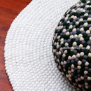 Green Grey White Felt Ball Ottoman Pouf - Felt Ball Rug Australia - 1