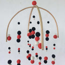 felt ball mobile black red white