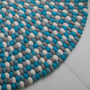 Baby Blue Felt Ball Rug