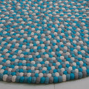 Baby Blue Felt Ball Rug