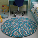 Baby Blue Felt Ball Rug