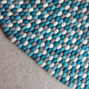 Baby Blue Felt Ball Rug