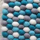 Baby Blue Felt Ball Rug