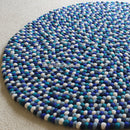 Bondi Blue Felt Ball Rug - Felt Ball Rug Australia - 4