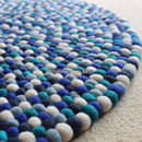 Bondi Blue Felt Ball Rug - Felt Ball Rug Australia - 1