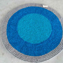 Blue Ocean Ripple Felt Ball Rug