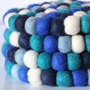 Blue Felt Ball Trivet