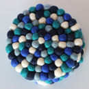 Blue Felt Ball Trivet