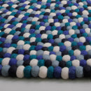 Bondi Blue Felt Ball Rug