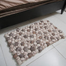 Brown Pebble Felt Ball Rug