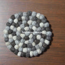 Natural Felt Ball Coaster - Felt Ball Rug Australia - 2