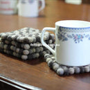 Natural Square Felt Ball Coaster - Felt Ball Rug Australia - 1