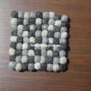 Natural Square Felt Ball Coaster - Felt Ball Rug Australia - 2