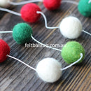 Felt Ball Christmas Garland - Felt Ball Rug Australia - 2