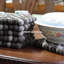 Natural Square Felt Ball Trivet - Felt Ball Rug Australia - 3