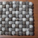 Natural Square Felt Ball Trivet - Felt Ball Rug Australia - 2