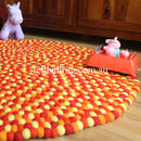 Golden Felt Ball Rug - Felt Ball Rug Australia - 1