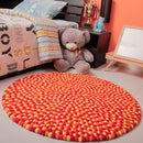 Golden Felt Ball Rug