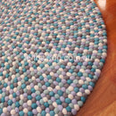 Blue Lagoon Felt Ball Rug - Felt Ball Rug Australia - 3