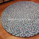 Blue Lagoon Felt Ball Rug - Felt Ball Rug Australia - 1