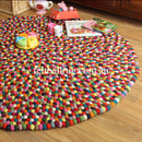 Multi Coloured Felt Ball Rug - Felt Ball Rug Australia - 1