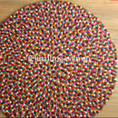 Multi Coloured Felt Ball Rug - Felt Ball Rug Australia - 2