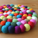 Multi Colored Felt Ball Trivet - Felt Ball Rug Australia - 1