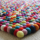 Multicolored Rectangle Felt Ball Rug - Felt Ball Rug Australia - 3