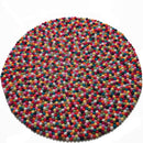 Multicoloured Felt Ball Rug