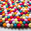 Multicoloured Felt Ball Rug