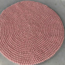 Pastel Pink Felt Ball Rug