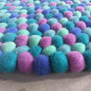 Peacock Passion Felt Ball Rug