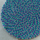 Peacock Passion Felt Ball Rug