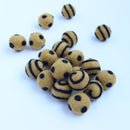 Polka Dot Swirl Felt Balls Black On Gold