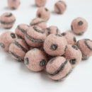 Polka Dot Swirl Felt Balls Natural Grey On Fairy Floss