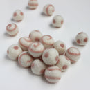 Polka Dot Swirl Felt Balls Fairy Floss On White