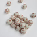 Polka Dot Swirl Felt Balls Fairy Floss On White