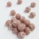 Polka Dot Swirl Felt Balls White On Fairy Floss