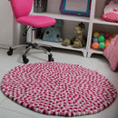 Pretty Pink Felt Ball Rug