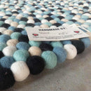 Rockpool Blue Felt Ball Rug