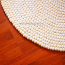 Snow White Felt Ball Rug - Felt Ball Rug Australia - 2