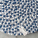 Winter Blue Felt Ball Rug