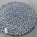 Winter Blue Felt Ball Rug