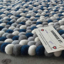 Winter Blue Felt Ball Rug