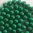 glitter felt balls emerald green