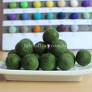 Felt Ball Mountain Green 1 CM,  2 CM, 2.5 CM, 3 CM, 4 CM Colour 30 - Felt Ball Rug Australia - 1