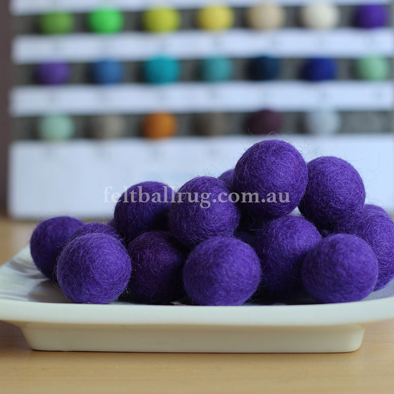 Felt Ball Purple Haze 1 CM,  2 CM, 2.5 CM, 3 CM, 4 CM Colour 42 - Felt Ball Rug Australia - 1